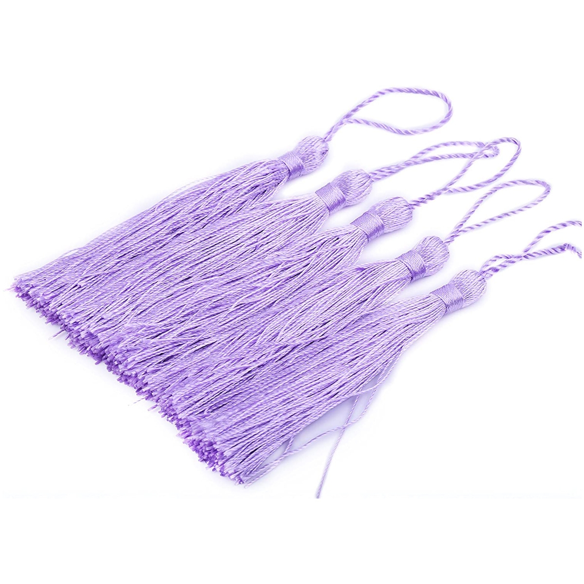 Craft Mini Tassels with Loops for Bookmarks Jewelry Making, Decoration DIY Projects (Lavender)